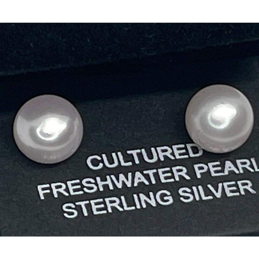 Sterling Silver Pearl Earrings (8mm) Chic Elegant Women's Fashion Style Stunning
